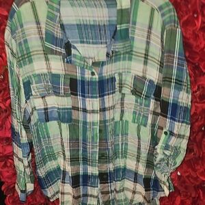 Stem & Vine Women's Plaid Button Down Shirt Size Xlarge